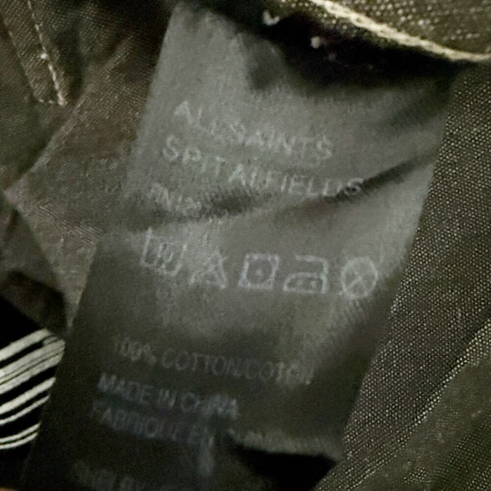 ALLSAINTS | Charcoal White Hooded Utility Jacket Minimalist Outerwear | Medium - Picture 7 of 9